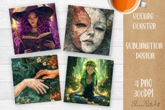 Tarot Card Funny, Square Coaster, Sarcastic Sublimation Product Image 1