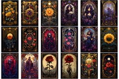 Gothic Floral Tarot card sublimation bundle, skull, flowers Product Image 2