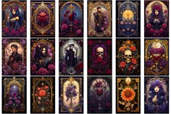 Gothic Floral Tarot card sublimation bundle, skull, flowers Product Image 6