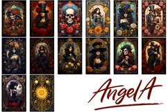 Gothic Floral Tarot card sublimation bundle, skull, flowers Product Image 8