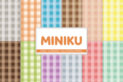 Pastel tartan digital paper pack for crafts