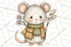Tartan Scarf Fall Animals Clipart PNG, Cute Autumn Animals Product Image 2