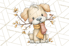 Tartan Scarf Fall Animals Clipart PNG, Cute Autumn Animals Product Image 4