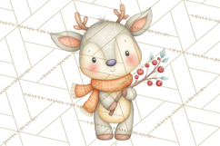 Tartan Scarf Fall Animals Clipart PNG, Cute Autumn Animals Product Image 3