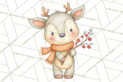 Tartan Scarf Fall Animals Clipart PNG, Cute Autumn Animals Product Image 3