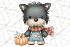 Tartan Scarf Fall Animals Clipart PNG, Cute Autumn Animals Product Image 2