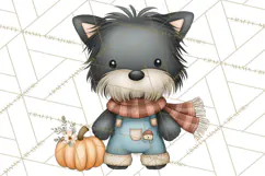 Tartan Scarf Fall Animals Clipart PNG, Cute Autumn Animals Product Image 2