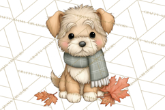 Tartan Scarf Fall Animals Clipart PNG, Cute Autumn Animals Product Image 5