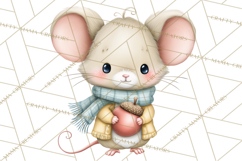 Tartan Scarf Fall Animals Clipart PNG, Cute Autumn Animals Product Image 2