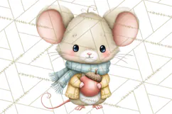 Tartan Scarf Fall Animals Clipart PNG, Cute Autumn Animals Product Image 2