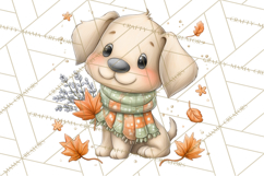Tartan Scarf Fall Animals Clipart PNG, Cute Autumn Animals Product Image 4