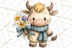 Tartan Scarf Fall Animals Clipart PNG, Cute Autumn Animals Product Image 5