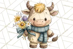Tartan Scarf Fall Animals Clipart PNG, Cute Autumn Animals Product Image 5