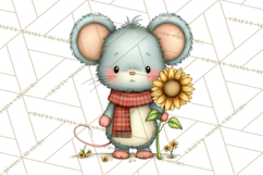 Tartan Scarf Fall Animals Clipart PNG, Cute Autumn Animals Product Image 4