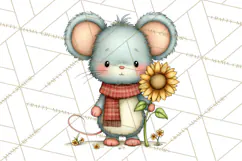 Tartan Scarf Fall Animals Clipart PNG, Cute Autumn Animals Product Image 4