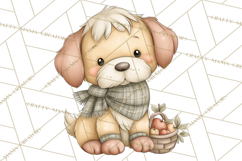 Tartan Scarf Fall Animals Clipart PNG, Cute Autumn Animals Product Image 5