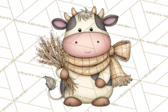 Tartan Scarf Fall Animals Clipart PNG, Cute Autumn Animals Product Image 3