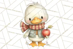 Tartan Scarf Fall Animals Clipart PNG, Cute Autumn Animals Product Image 2