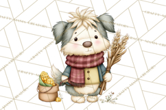 Tartan Scarf Fall Animals Clipart PNG, Cute Autumn Animals Product Image 4