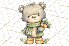 Tartan Scarf Fall Animals Clipart PNG, Cute Autumn Animals Product Image 2