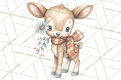 Tartan Scarf Fall Animals Clipart PNG, Cute Autumn Animals Product Image 4
