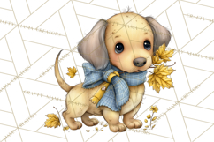 Tartan Scarf Fall Animals Clipart PNG, Cute Autumn Animals Product Image 2