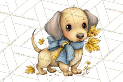 Tartan Scarf Fall Animals Clipart PNG, Cute Autumn Animals Product Image 2