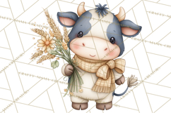 Tartan Scarf Fall Animals Clipart PNG, Cute Autumn Animals Product Image 4
