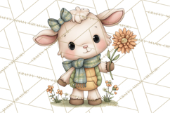Tartan Scarf Fall Animals Clipart PNG, Cute Autumn Animals Product Image 2