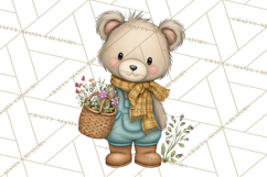 Tartan Scarf Fall Animals Clipart PNG, Cute Autumn Animals Product Image 2