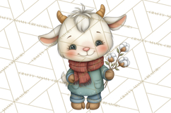 Tartan Scarf Fall Animals Clipart PNG, Cute Autumn Animals Product Image 5