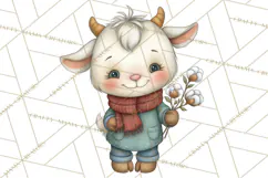 Tartan Scarf Fall Animals Clipart PNG, Cute Autumn Animals Product Image 5