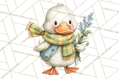 Tartan Scarf Fall Animals Clipart PNG, Cute Autumn Animals Product Image 2