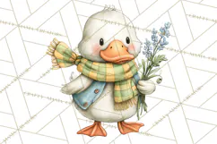 Tartan Scarf Fall Animals Clipart PNG, Cute Autumn Animals Product Image 2