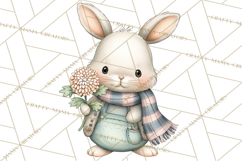 Tartan Scarf Fall Animals Clipart PNG, Cute Autumn Animals Product Image 3