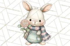 Tartan Scarf Fall Animals Clipart PNG, Cute Autumn Animals Product Image 3