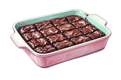 Tasty Brownies Png| Pink Baking Png Product Image 1