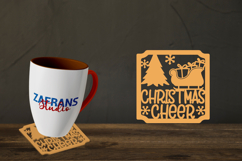 Christmas Coaster Cut files, Christmas Coffee Coaster Product Image 1