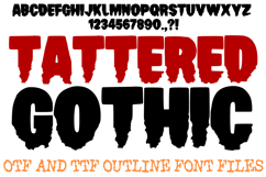 Tattered Gothic Font Halloween Horror Typography Lettering ABC OTF by Squeeb Creative