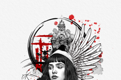 Abstract Mixed Media Portrait Illustration Art Photo Effect Product Image 11