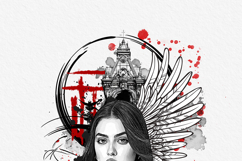 Abstract Mixed Media Portrait Illustration Art Photo Effect Product Image 7