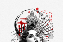 Abstract Mixed Media Portrait Illustration Art Photo Effect Product Image 8