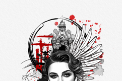 Abstract Mixed Media Portrait Illustration Art Photo Effect Product Image 9