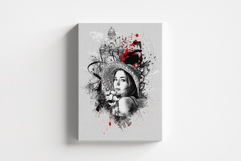 Trash Polka Style Woman and Clock Tower Graphic Art Design Product Image 2