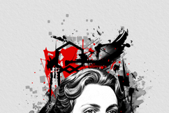 Abstract Black &amp; Red Ink Splash Portrait Art Effect Template Product Image 8