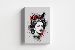 Abstract Black &amp; Red Ink Splash Portrait Art Effect Template Product Image 1
