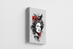 Abstract Black &amp; Red Ink Splash Portrait Art Effect Template Product Image 2