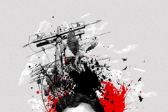 Trash Polka Style Man with Eagle and Power Lines Product Image 11