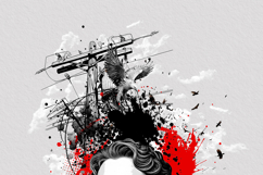 Trash Polka Style Man with Eagle and Power Lines Product Image 7