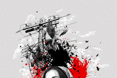 Trash Polka Style Man with Eagle and Power Lines Product Image 9